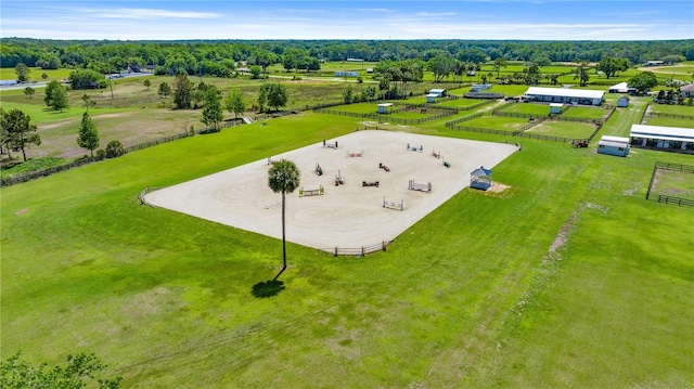 drone / aerial view with a rural view