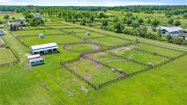 drone / aerial view featuring a rural view