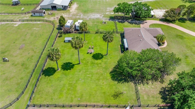 aerial view featuring a rural view