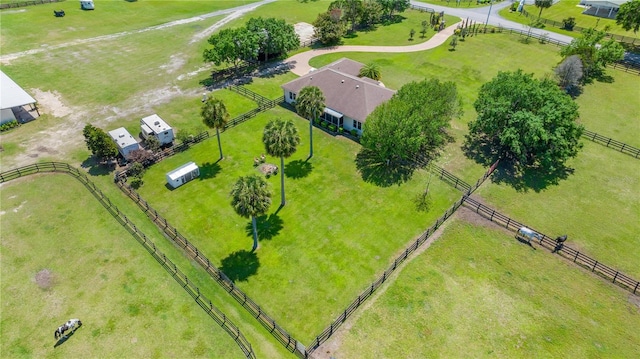 bird's eye view with a rural view