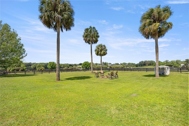 view of yard with fence