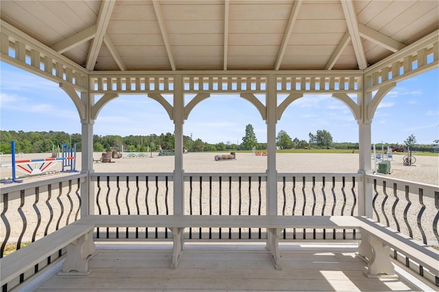 deck with a gazebo