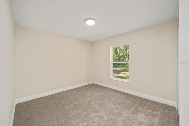 spare room featuring baseboards and carpet flooring