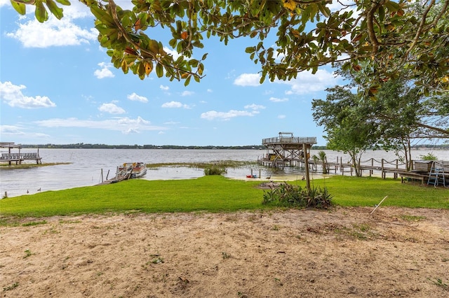 31 SE Chinica Dr, Summerfield, FL 34491 - dock with a water view and a yard