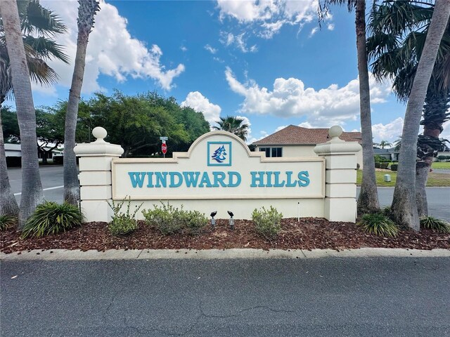 view of community sign