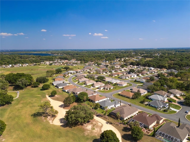 bird's eye view featuring a residential view and golf course view