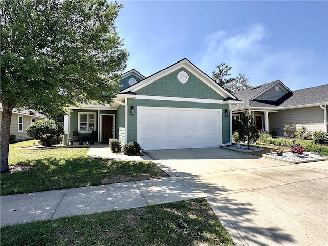 3488 NW 26th St, Gainesville, FL 32605 - view of front of house with an attached garage, driveway, and a front lawn
