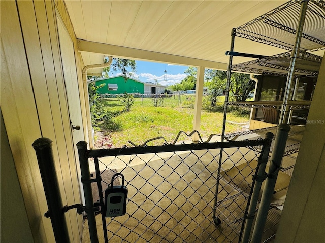 exterior space with fence and a gate