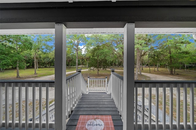 wooden deck with covered porch