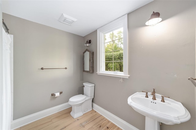 1251 SW 43rd Pl, Ocala, FL 34471 - bathroom featuring wood finished floors, toilet, baseboards, and a sink