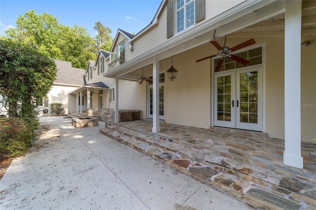 1251 SW 43rd Pl, Ocala, FL 34471 - view of patio / terrace featuring french doors and ceiling fan