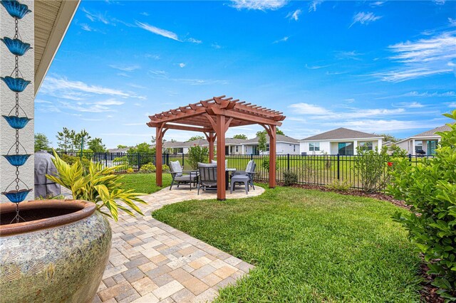 5220 Sunshine Dr, Wildwood, FL 34785 - view of yard with a fenced backyard, a patio, and a pergola