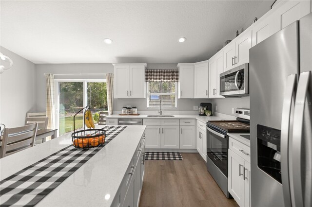 77 Locust Dr, Ocala, FL 34472 - kitchen with a sink, stainless steel appliances, recessed lighting, and wood finished floors