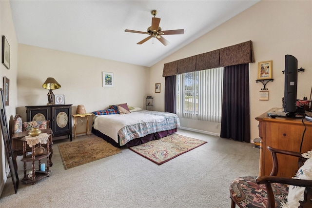 15426 SW 14th Avenue Rd, Ocala, FL 34473 - carpeted bedroom featuring ceiling fan and vaulted ceiling
