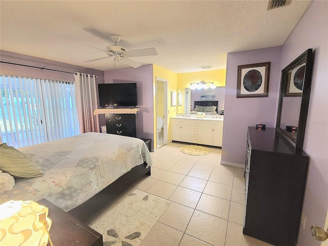 5606 SW 107th St, Ocala, FL 34476 - bedroom featuring ceiling fan, baseboards, visible vents, and connected bathroom