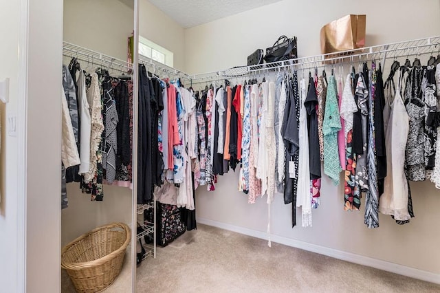 spacious closet with carpet flooring