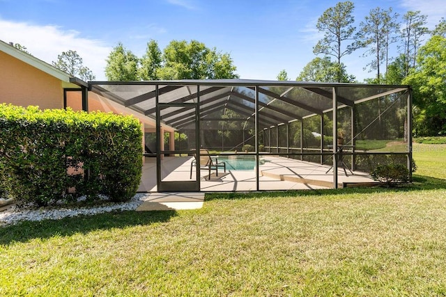 exterior space with a yard and a patio area