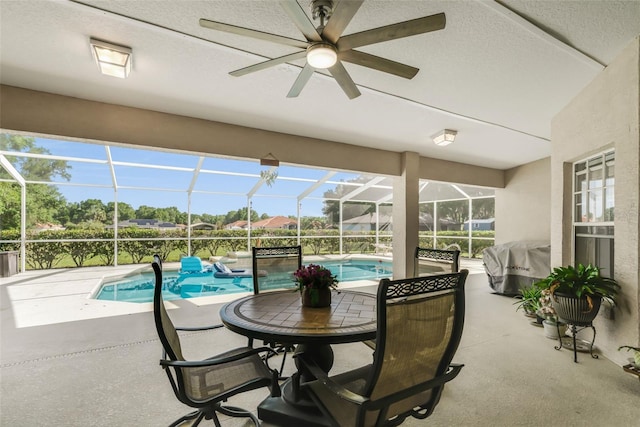 4277 E Bennett St, Inverness, FL 34453 - exterior space featuring a ceiling fan and a pool