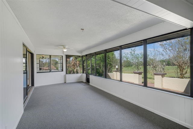 4401 E Windmill Dr, Inverness, FL 34453 - unfurnished sunroom featuring ceiling fan and a healthy amount of sunlight