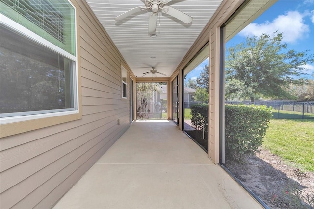 3918 NW 46th Ter, Ocala, FL 34482 - unfurnished sunroom featuring ceiling fan