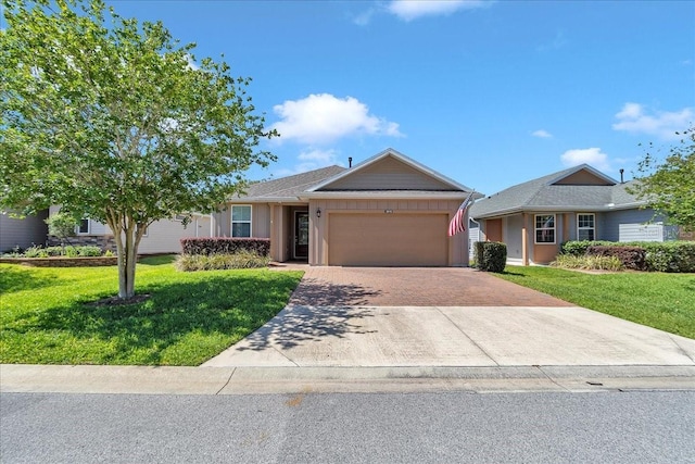 3918 NW 46th Ter, Ocala, FL 34482 - ranch-style house with driveway, a front lawn, and an attached garage
