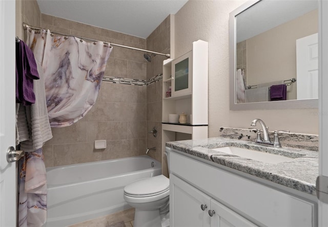 7886 SW 103rd Loop, Ocala, FL 34476 - bathroom featuring shower / bath combo with shower curtain, toilet, and vanity