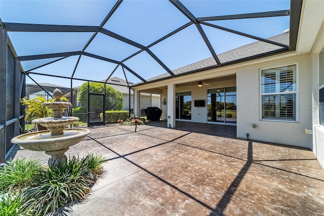 view of patio / terrace with a ceiling fan