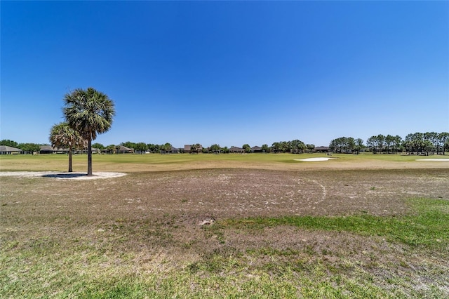 view of property's community with a yard and golf course view