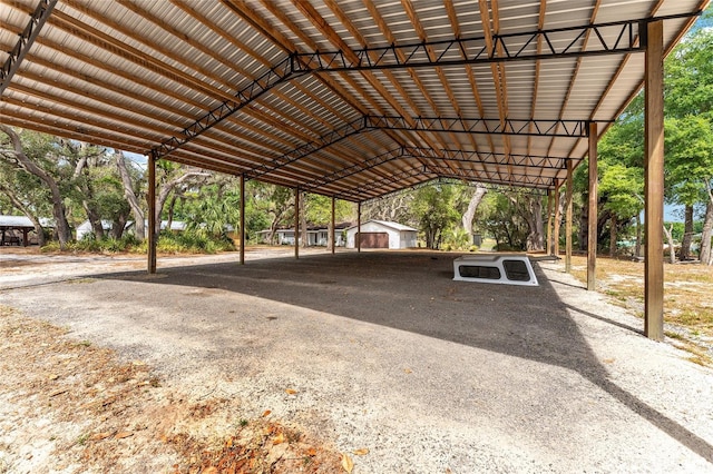 view of car parking featuring a detached carport