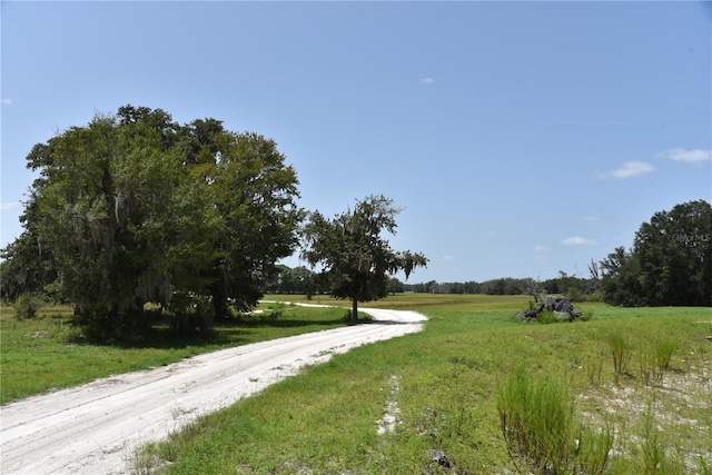 view of road with a rural view