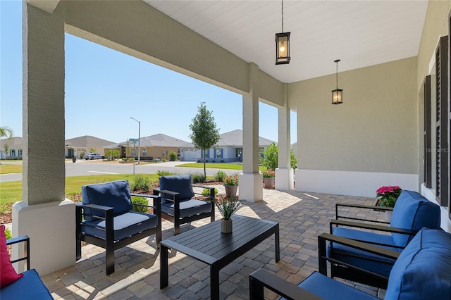 9764 SW 81st Ln, Ocala, FL 34481 - view of patio / terrace featuring an outdoor hangout area and a residential view