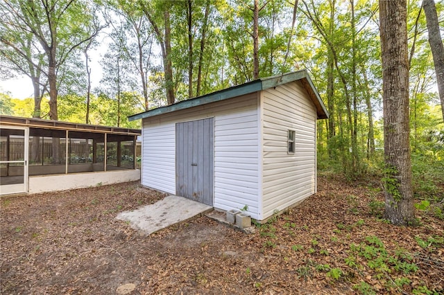 view of shed with a sunroom