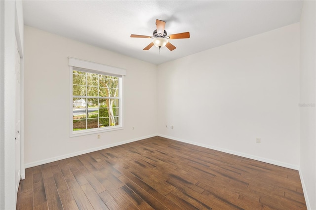 8632 SW 86th Cir, Ocala, FL 34481 - unfurnished room featuring baseboards, ceiling fan, and dark wood-type flooring