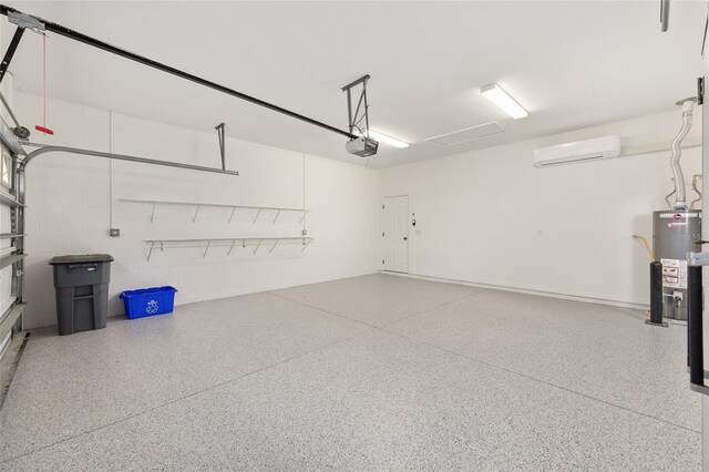 8632 SW 86th Cir, Ocala, FL 34481 - garage featuring an AC wall unit, a garage door opener, and gas water heater