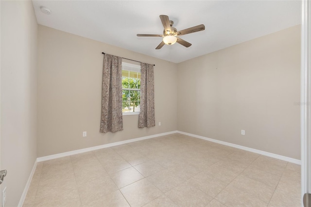 8952 SW 79th Ln, Ocala, FL 34481 - spare room featuring a ceiling fan and baseboards