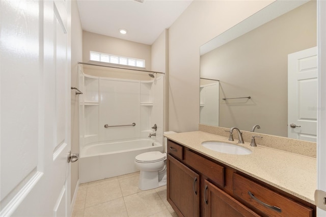 8952 SW 79th Ln, Ocala, FL 34481 - bathroom with tub / shower combination, tile patterned flooring, vanity, and toilet