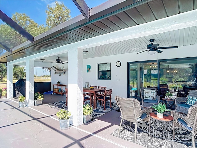4806 SW County Road 769, Arcadia, FL 34269 - view of patio featuring outdoor lounge area, a ceiling fan, and outdoor dining space