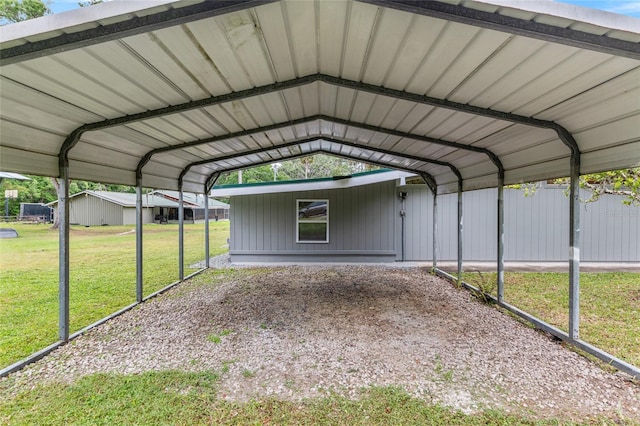 view of vehicle parking with a detached carport