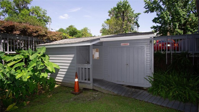 view of shed