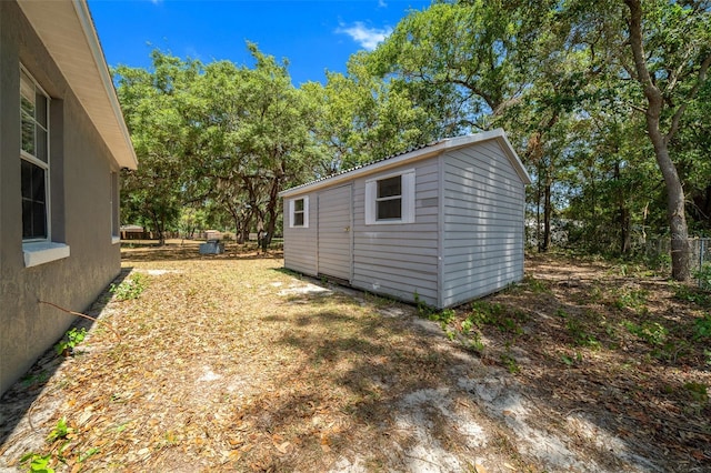 view of shed