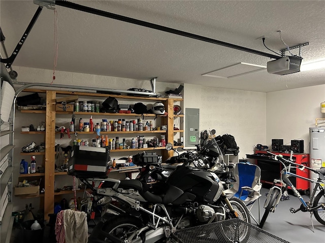 15976 SW 23rd Court Rd, Ocala, FL 34473 - garage featuring a garage door opener, water heater, and electric panel