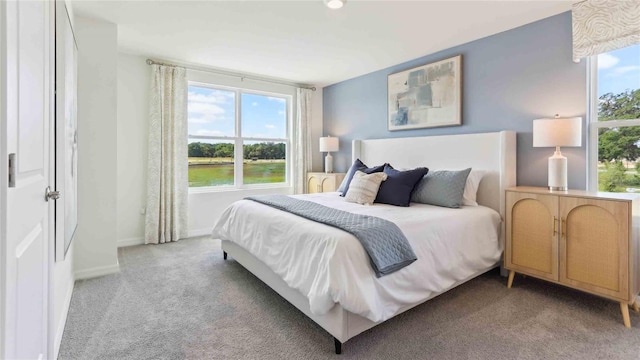 6591 SW 81st Loop, Ocala, FL 34476 - carpeted bedroom featuring baseboards and a water view