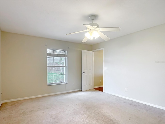 5327 SW 89th St, Ocala, FL 34476 - empty room featuring baseboards, ceiling fan, and light colored carpet