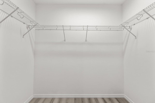 walk in closet featuring light wood-type flooring