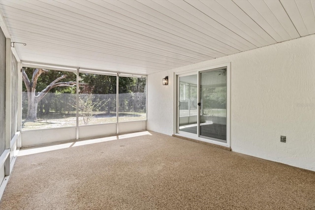 view of unfurnished sunroom