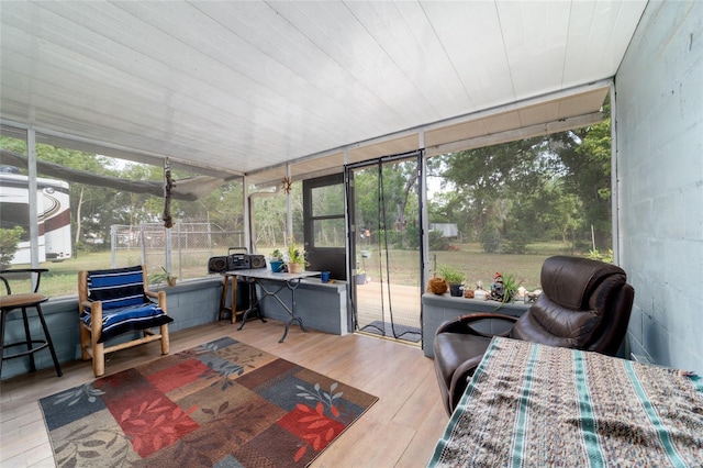 view of sunroom