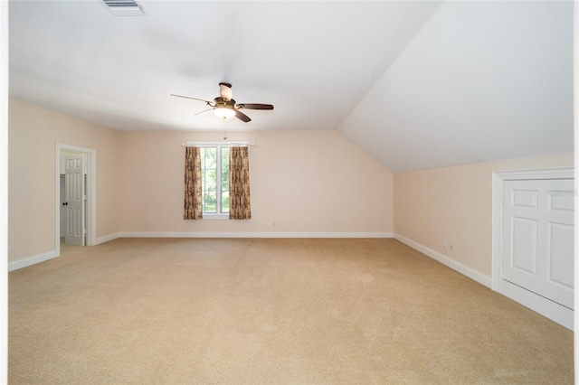 950 SW 43rd Pl, Ocala, FL 34471 - bonus room featuring ceiling fan, visible vents, light carpet, and baseboards