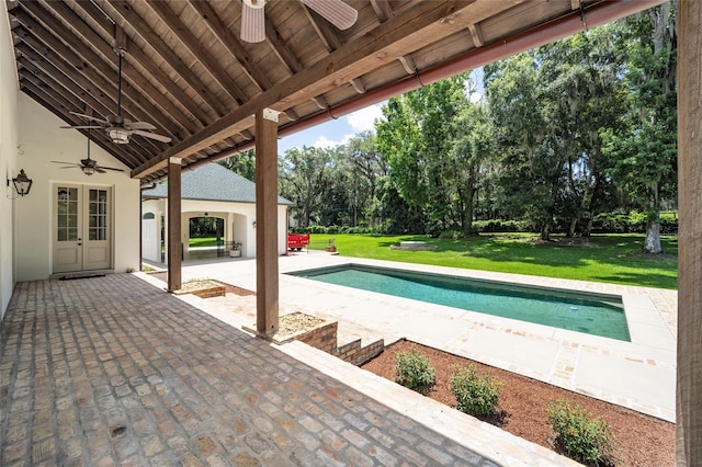 950 SW 43rd Pl, Ocala, FL 34471 - exterior space with ceiling fan and an outdoor pool
