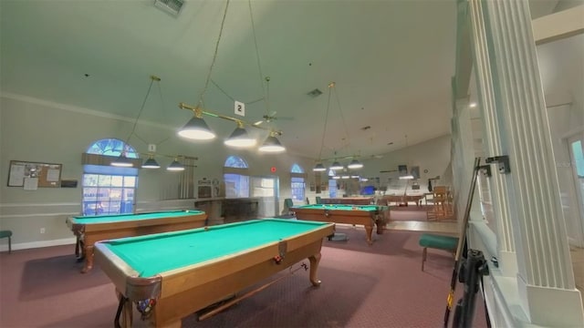 2323 NW 55th Avenue Rd, Ocala, FL 34482 - playroom with high vaulted ceiling, pool table, and carpet