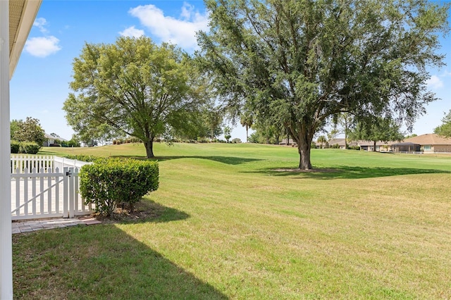 view of yard featuring fence
